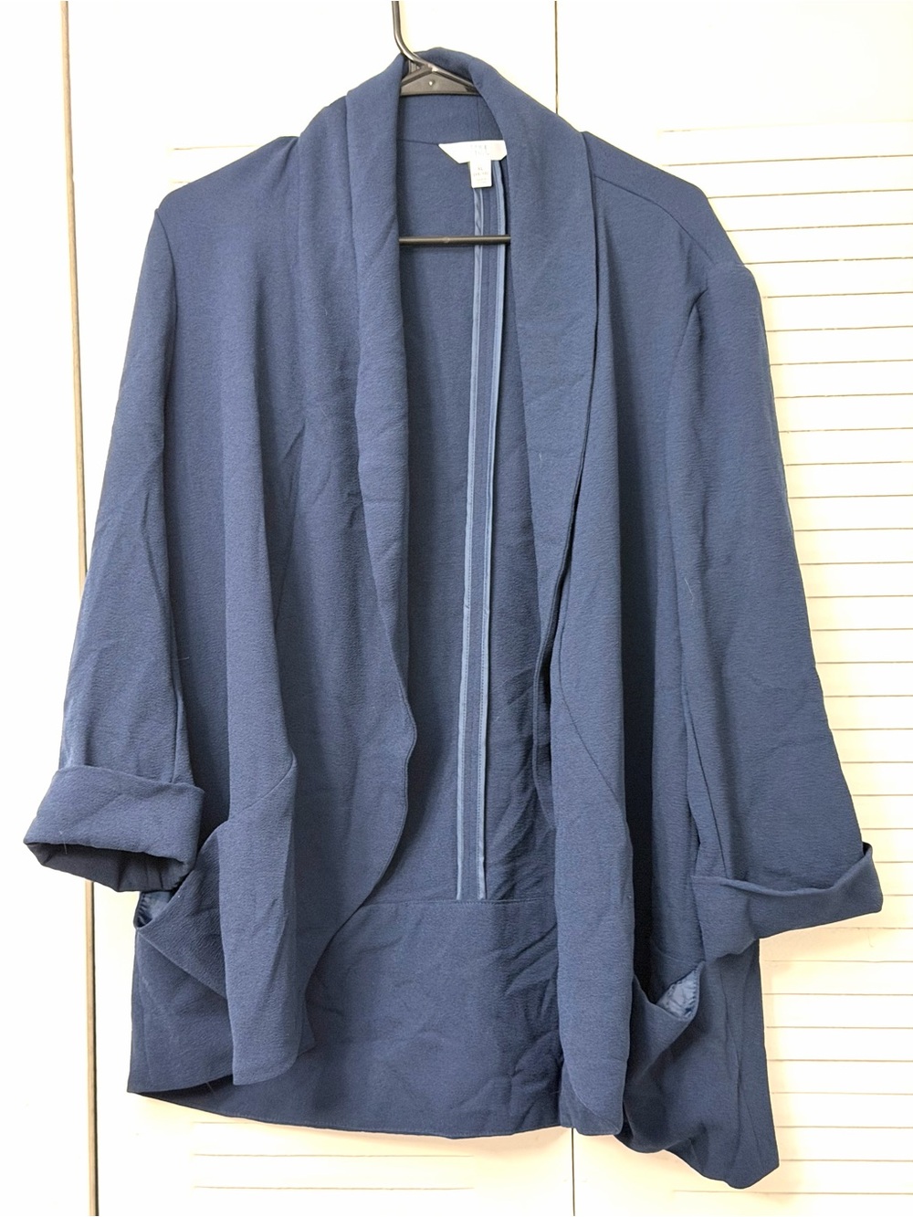 Time & Tru Drapey Open-Front Blazer Cardigan T0176